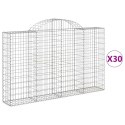 VidaXL Kosze gabionowe, 30 szt, 200x30x120/140cm, galwanizowane żelazo