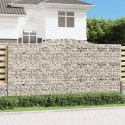 VidaXL Kosze gabionowe, 9 szt, 400x50x200/220 cm, galwanizowane żelazo