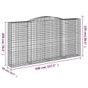 VidaXL Kosze gabionowe, 9 szt, 400x50x200/220 cm, galwanizowane żelazo