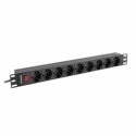 Przedłużacz 9 Wejść z Przełącznikiem Lanberg PDU-09F-0300-BK 220-250 V 16 A 4000 W