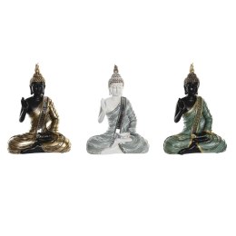 Figurka Dekoracyjna DKD Home Decor 19 x 10 x 26,5 cm Niebieski Złoty Budda Kolor Zielony Orientalny (3 Części)