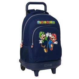 Torba szkolna z kółkami Super Mario Granatowy 33 X 45 X 22 cm