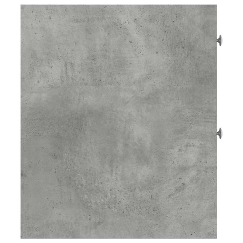 Wąska szafka łazienkowa na kółkach, szarość betonu