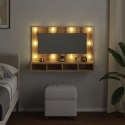 VidaXL Szafka lustrzana z diodami LED dąb artisan 90x31,5x62 cm