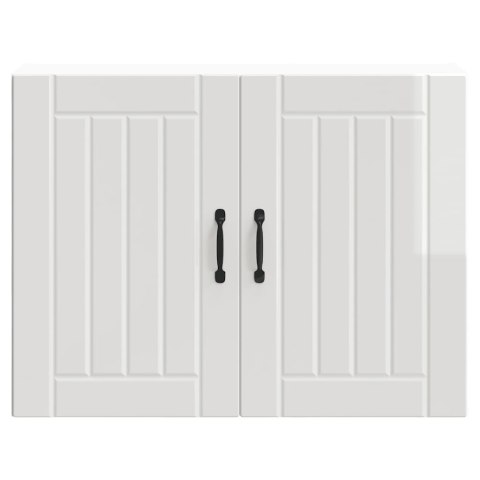 Szafka ścienna kuchenna Wysoki połysk Biały Drewno klejone