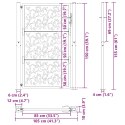 VidaXL Brama ogrodowa 105x155 cm Stal nierdzewna Wzór liścia