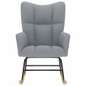Fotel bujany, jasnoszary, tapicerowany tkaniną