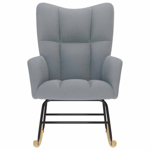 Fotel bujany, jasnoszary, tapicerowany tkaniną