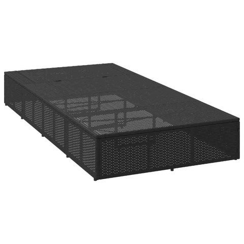 Leżak z pływającą poduszką Czarny polirattan