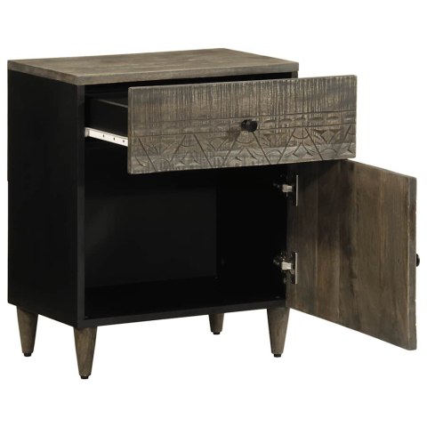 Szafka nocna Jasnoszara 50x33x60 cm Drewno lite Mango