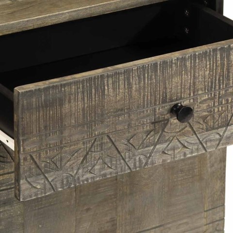 Szafka nocna Jasnoszara 50x33x60 cm Drewno lite Mango