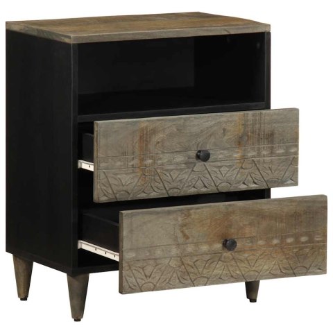 Szafka nocna Jasnoszara 50x33x60 cm Drewno lite Mango