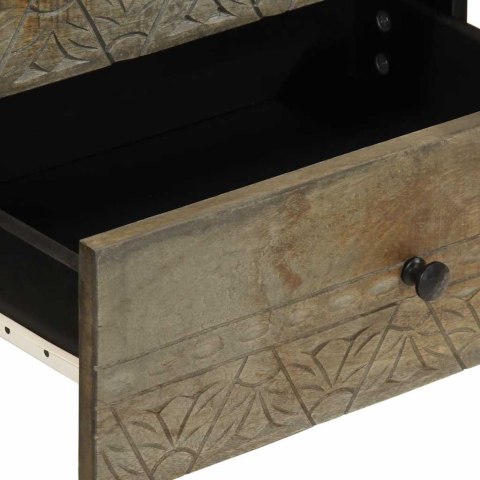 Szafka nocna Jasnoszara 50x33x60 cm Drewno lite Mango