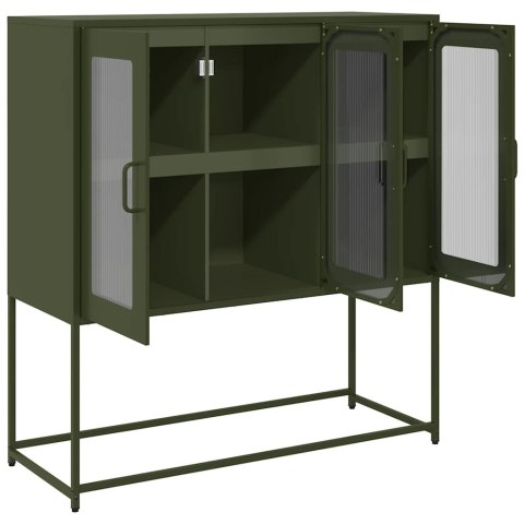 Szafka, oliwkowa, 100,5x39x107 cm, stal walcowana na zimno