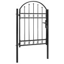 Furtka ogrodzeniowa, zaokrąglona, 100x125 cm, czarna