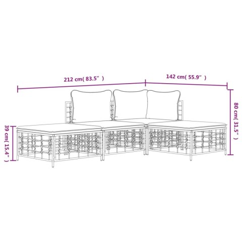 4-cz. zestaw wypoczynkowy do ogrodu, z poduszkami, antracytowy
