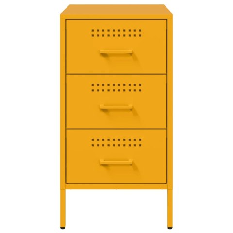 Szafki nocne, 2 szt., musztardowe, 36x39x68 cm, stal