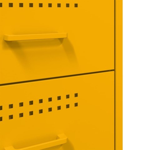 Szafki nocne, 2 szt., musztardowe, 36x39x68 cm, stal