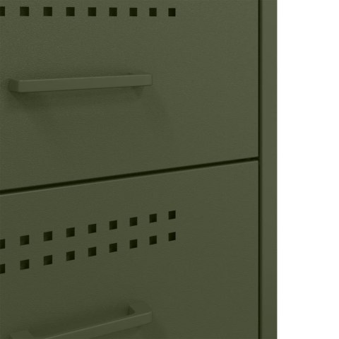 Szafki nocne, 2 szt., oliwkowe, 36x39x68 cm, stal