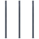 Słupki ogrodzeniowe, 3 szt., ciemnoszare, 185 cm, aluminium