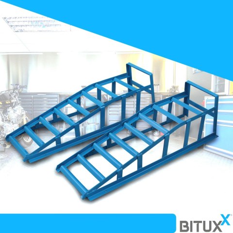 Rampy Stalowe mocne BITUXX do 3000kg najazdy do warsztatu zestaw 2szt