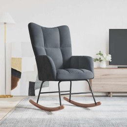 Fotel bujany, ciemnoszary, tapicerowany aksamitem