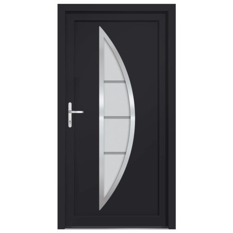 Drzwi wejściowe, antracytowe, 98x208 cm, PVC