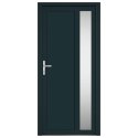 Drzwi wejściowe, antracytowe, 98x208 cm, PVC