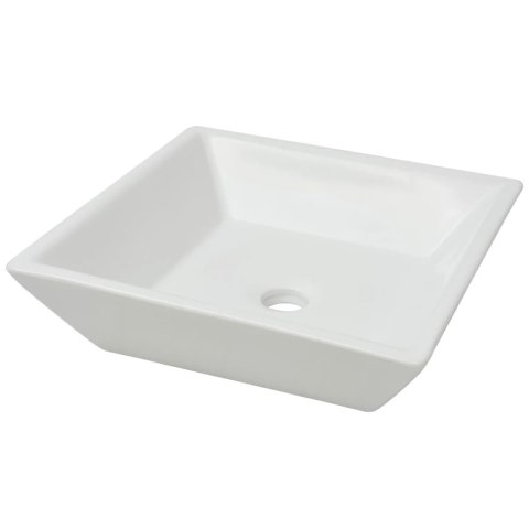 Umywalka ceramiczna, kwadratowa 41,5 x 41,5 x 12 cm, biała Umywalka ceramiczna, kwadratowa 41,5 x 41,5 x 12 cm, biała