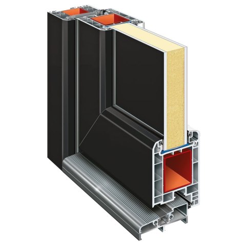 Drzwi wejściowe, antracytowe, 98x208 cm, PVC