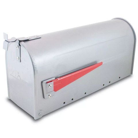 Skrzynka Pocztowa Amerykańska na listy prasę gazety srebrna z flagą