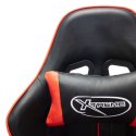 Fotel dla gracza z podnóżkiem, czarno-czerwony, sztuczna skóra