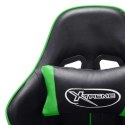 Fotel dla gracza z podnóżkiem, czarno-zielony, sztuczna skóra