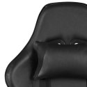 Obrotowy fotel gamingowy, czarny, PVC