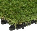 Sztuczna trawa w płytkach, 11 szt., zielona, 30x30 cm