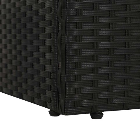 Leżanka ogrodowa, czarna, 195 x 60 cm, rattan PE