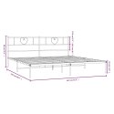 Metalowa rama łóżka z wezgłowiem, biała, 183x213 cm