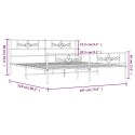 Metalowa rama łóżka z wezgłowiem i zanóżkiem, czarna, 183x213cm