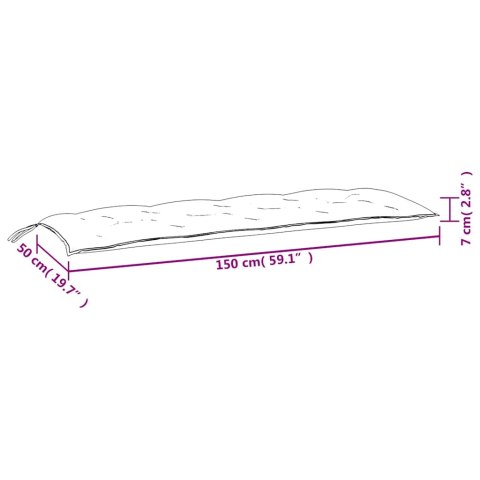 Poduszki na ławki ogrodowe, 2 szt., w pasy, 150x50x7 cm