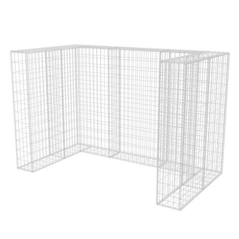 Gabion osłonowy na 2 kosze na śmieci, stalowy, 180x100x120 cm