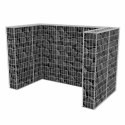 Gabion osłonowy na 2 kosze na śmieci, stalowy, 180x100x120 cm