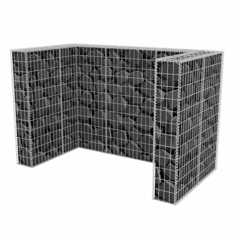 Gabion osłonowy na 2 kosze na śmieci, stalowy, 180x100x120 cm