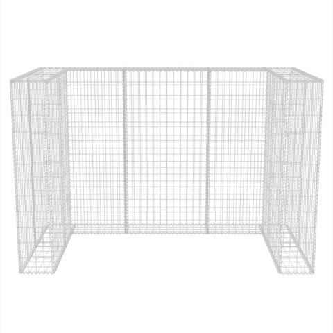 Gabion osłonowy na 2 kosze na śmieci, stalowy, 180x100x120 cm