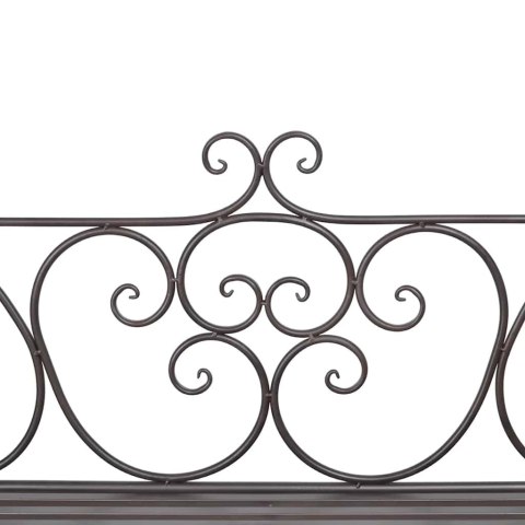 Ławka ogrodowa, 132 cm, stal, antyczny brąz