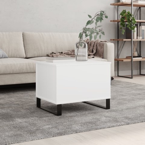 Stolik kawowy, biały 60x44,5x45 cm, materiał drewnopochodny
