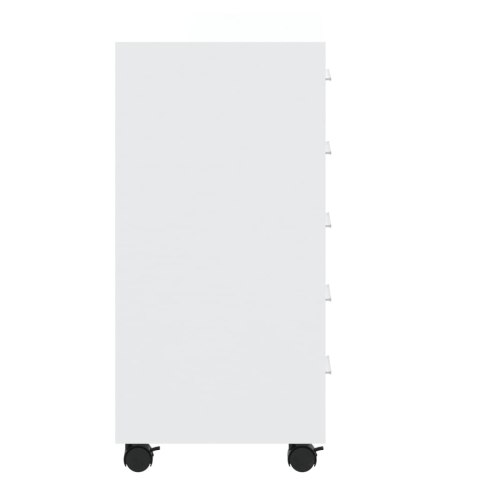 Szafka z szufladami i kółkami, biała, wysoki połysk