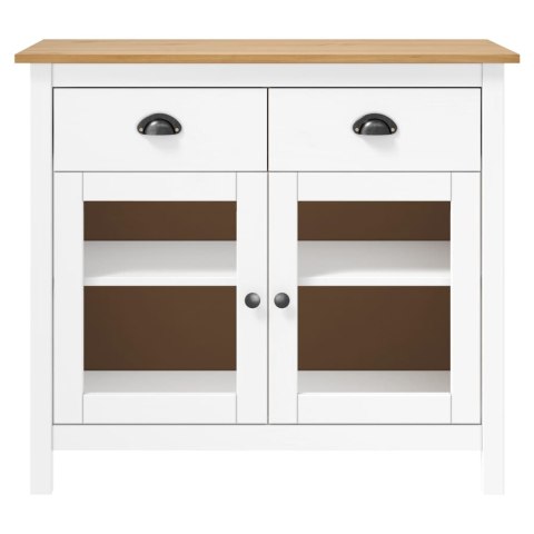 Komoda Hill, biała, 90x40x80 cm, lite drewno sosnowe