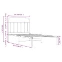 Metalowa rama łóżka z wezgłowiem, biała, 100x200 cm