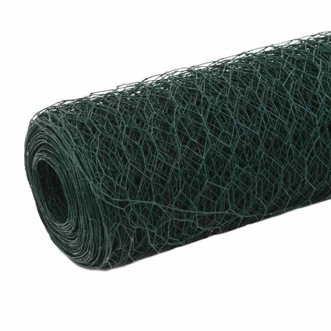 Ogrodzenie z siatki, stal i PVC, 25x1,5 m, zielone Ogrodzenie z siatki, stal i PVC, 25x1,5 m, zielone