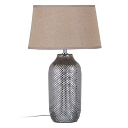 Lampa stołowa Beżowy Srebrzysty Płótno Ceramika 60 W 220 V 240 V 220-240 V 30 x 30 x 48 cm